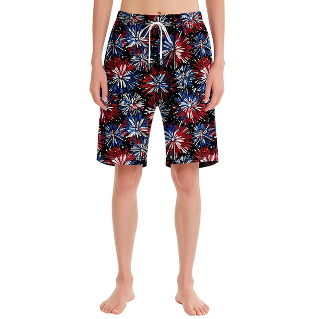 LVHAOGJOB Womens Plus Size Shorts with Pockets High Waist Summer Drawstring Comfy Athletic Short Pants for Ladies Graphic