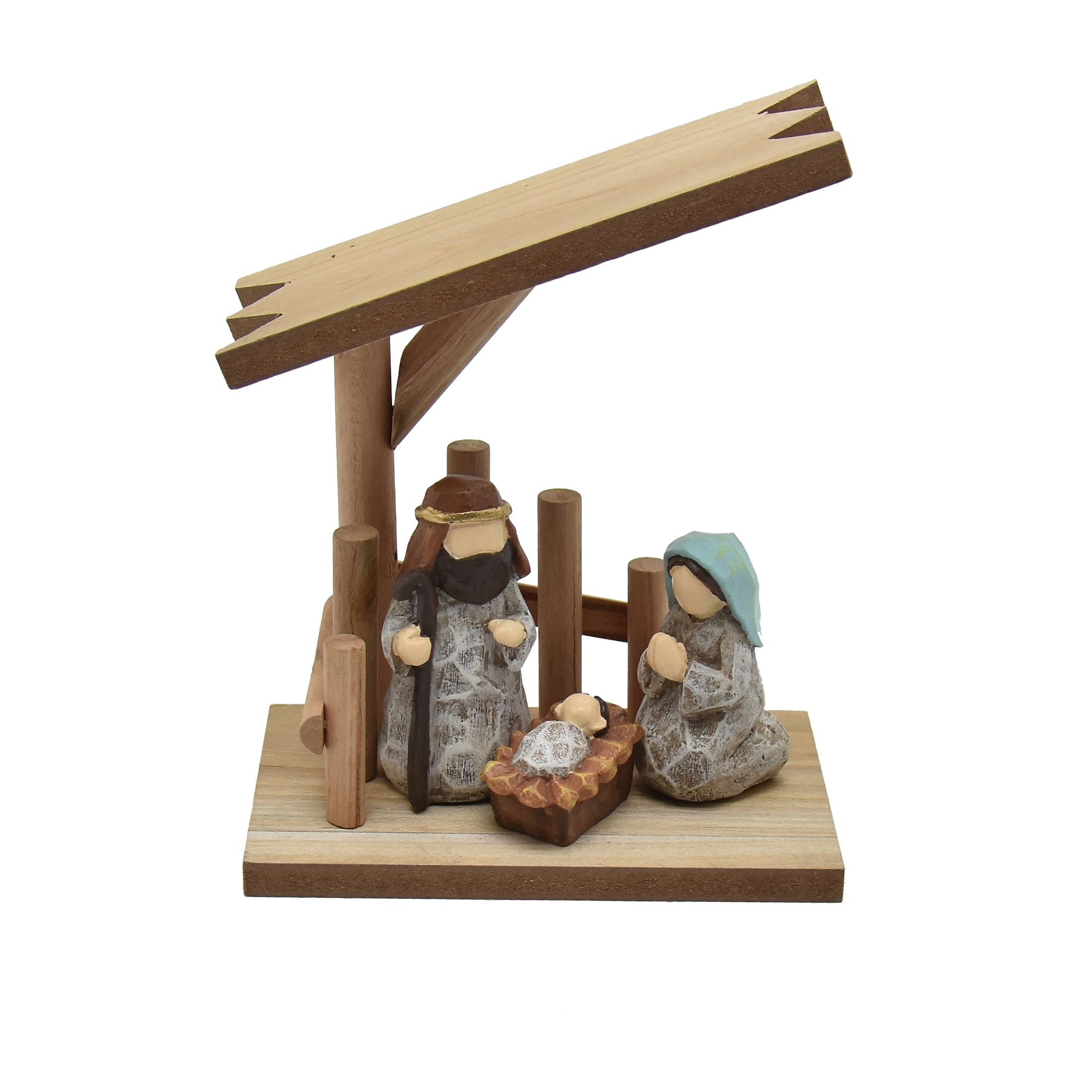 Holiday Time Resin Light Brown Nativity Scene Tabletop Decoration, 7.3"