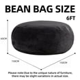 thumbnail image 6 of S-HOME Versatile 6FT Round Sofa with Removable Cover Bean Bag Chair For Living Room And Bedroom, Black, 6 of 6