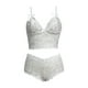 thumbnail image 3 of Gibobby Conjunto de lencería Traje de puntos, ropa interior ajustable interesante con tirantes para mujer, ropa interior Sexy envolvente de encaje(Blanco M), 3 of 5