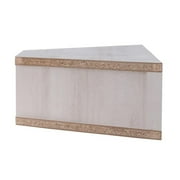 Bowery Hill Corner Wood Wall Mounted Floating Shelf 42 TV Stand Console in White Oak