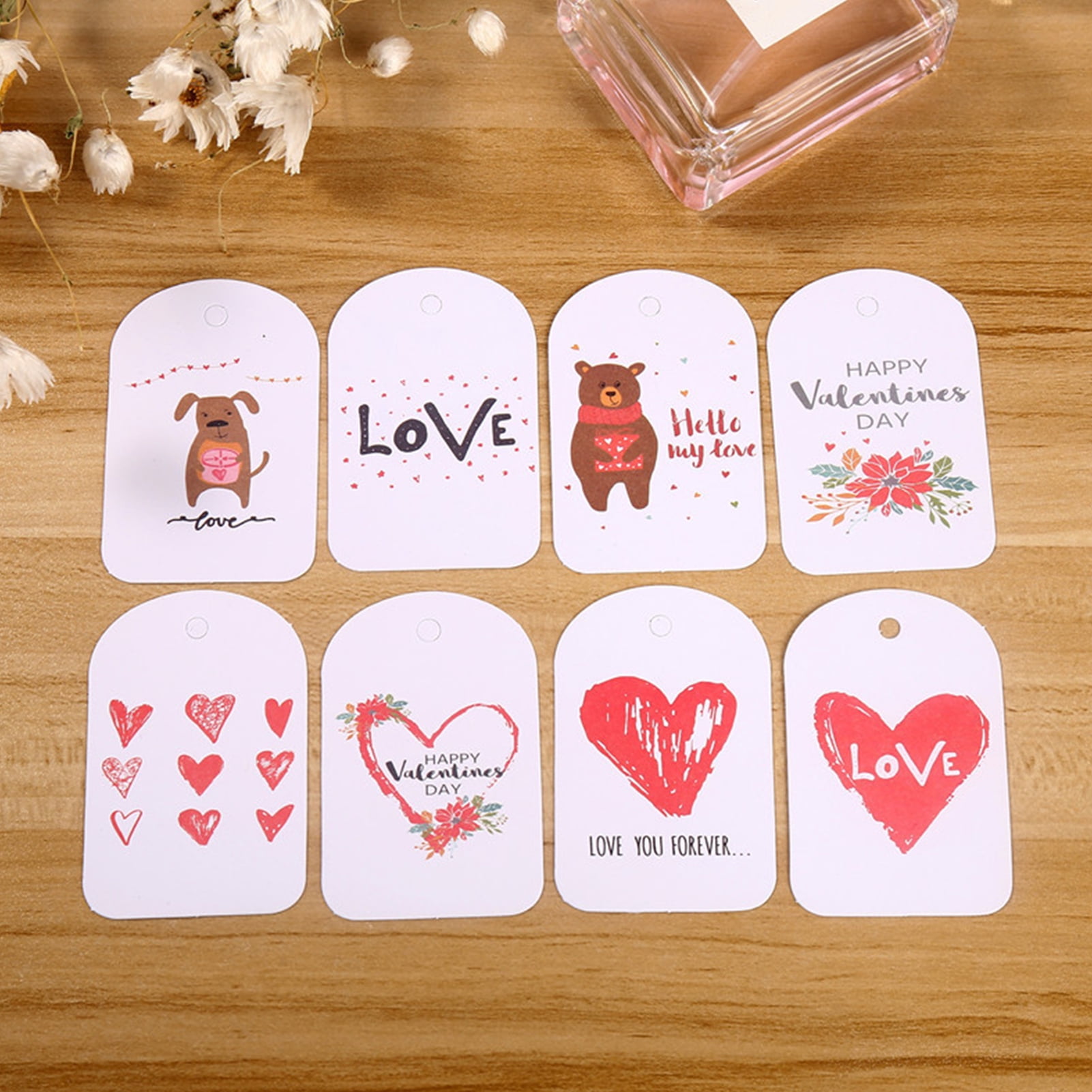 100PCS Party Package Hanging Handmade Gift Tags Tag Cards Price Label Red Heart 