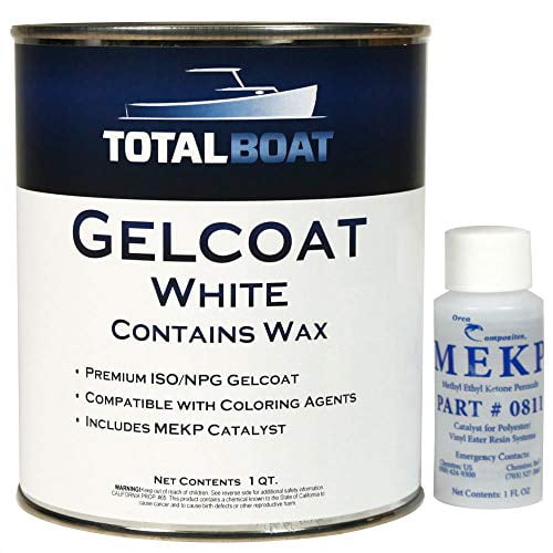 TotalBoat-14308 Marine Gelcoat for Boat Building, Repair and Composite Coatings (White, Gallon with Wax)
