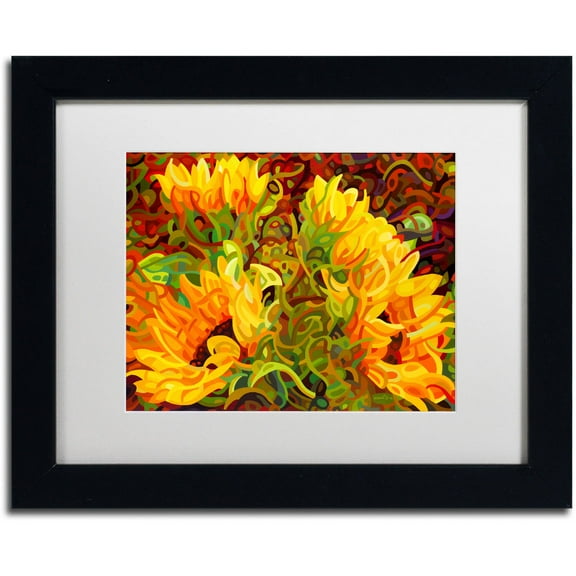 Mandy Budan 'Four Sunflowers' Matted Framed Art