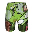 thumbnail image 4 of Green Invader Zim Gir Men's Beach Shorts Swim Trunks Casual Quick Dry Board Shorts Swimwear with Mesh Lined and Pockets, 4 of 8