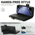 thumbnail image 7 of Allytechgroup for Samsung Galaxy Z Fold 5 Case Wallet, 6 Cards Slots Cash Zipper Pocket S Pen Holder Hand Strap Wrist Flip Cover Protective Phone Case for Samsung Galaxy Z Fold 5,Black, 7 of 7