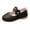 Black, variant on Girls Flower Pearl Mary Jane Flats, Round Toe School Shoes, Soft Sole Non Slip Toddler Princess Dress Flats for Kids (Purple, 12-18 Months)