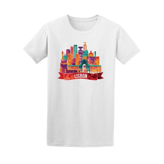 Lisbon Portugal Skyline Tee Men's -Image by Shutterstock