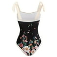 thumbnail image 4 of BERANMEY Women's Tropical Print One Piece Swimsuit with Cover up Beach Skirt Sarong Two Piece Floral Printed V Neck Tummy Control High Cut Monokini Swimsuit Bathing Suit Women's Swimwear & Clothing, 4 of 13