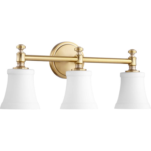 Bathroom Vanity 3 Light With Aged Brass Finish Medium Base Bulbs 22