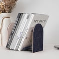 thumbnail image 6 of Lsque Navy Dark Blue Printed Wood Bookends,Non-Skid Bookend for Shelves,Heavy Duty Support Bookends,Non-Slip Foam Pads for Office, Home, and Library,1 Pair, 6 of 8