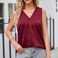 thumbnail image 6 of Womens V Neck Workout Tank Tops Solid Color Sleeveless Dressy Casual Tshirts Loose Comfy Summer Tank Shirts Blouses, 6 of 6