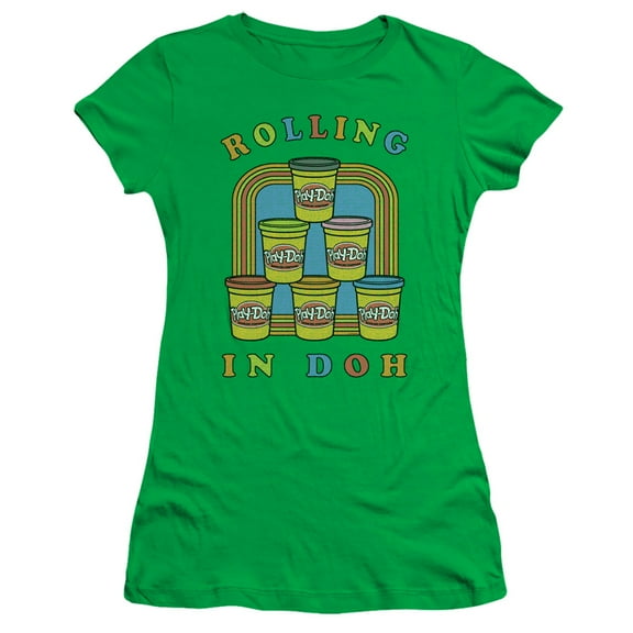 Play Doh Rolling In Doh S/S Junior Women's T-Shirt Sheer Kelly Green