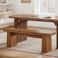 thumbnail image 3 of Tribesigns Wooden Dining Table Bench, 47-Inch Dining Table Bench Long Kitchen Bench with Sturdy Frame, Modern Entryway Bench for Living Room Hallway (Brown), 3 of 7
