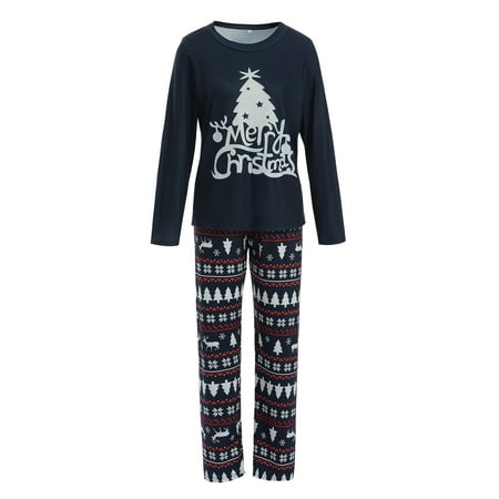 

Binpure Christmas Tree Long Sleeve Tops and Trousers Parent-child Pajamas Set
