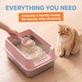 thumbnail image 2 of Topyangs Stainless Steel Litter Box, XXL Metal Cat Litter Box for Big Cats, Pink, 2 of 9