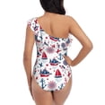 thumbnail image 5 of Honeii Happy Columbus Day for women's one-piece swimsuit featuring a chic one-shoulder design experience elegance and style in the water-X-Large, 5 of 6
