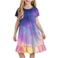 thumbnail image 2 of Cethrio Girls' Nightgowns Size 5T, Mid-length Gifts Summer Short Sleeve Kids Sleep Dresses Sleepwear Multicolor Size 5T, 2 of 8