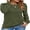 Army Green, variant on Women's Long Sleeve Dressy Blouses Pleated Front Tunic Crew Neck Casual