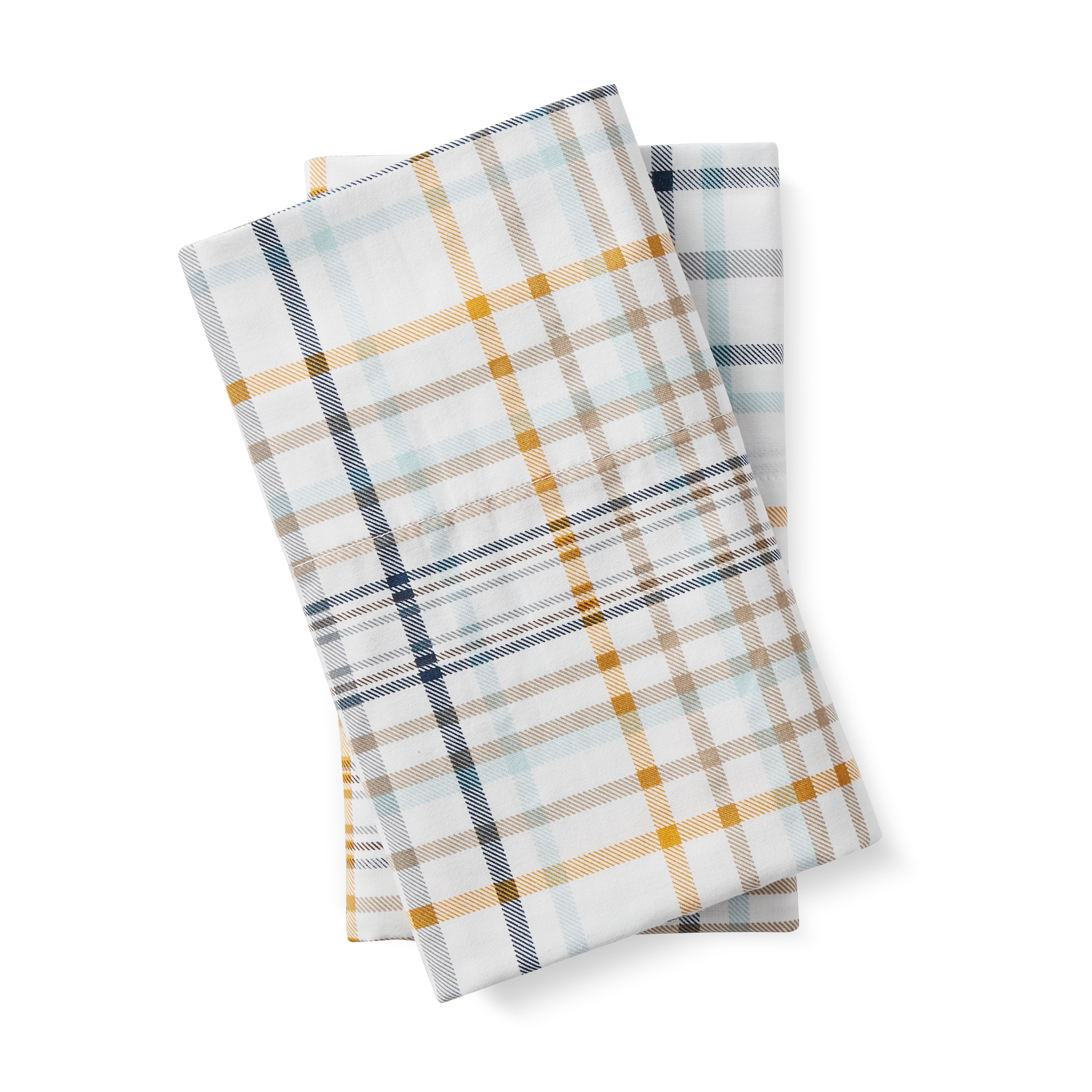 Mainstays 2-Piece 300 Thread Count Plaid CVC Pillowcase Set, King Size, All Ages