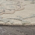 thumbnail image 6 of LR Home Aiden 7'3" Round Silver/Cream Floral Wool Indoor Area Rug, 6 of 7