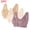 Gray, variant on Tqyyweavej 3 Pack Daisy Bras for Older Women Front Closure Full Coverage Push Up Bras Lightly Lined Cotton Wireless Bras S-4XL