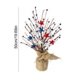 thumbnail image 3 of Patriotic Independence Day Artificial Decorative Tree, Red White Blue Star Floral Table Centerpiece, Plastic, 50 cm, Multicolor, 1 pc, 3 of 6