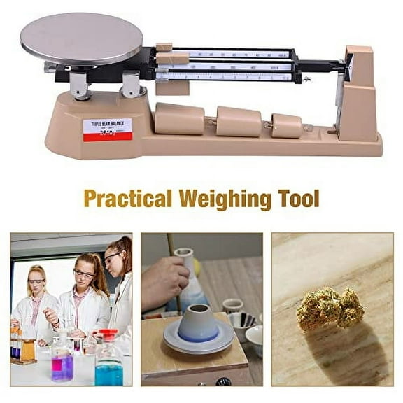 Yescom Triple Beam Mechanical Balance Scale Weight Set 2610g Capacity 0.1g Weighing for Lab Analytical School Classroom