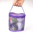 thumbnail image 4 of Bolsa de almacenamiento de hilo, 2 bolsas de malla para tejer, organizador de bolas de hilo redondas para amantes de tejer, color morado, 4 of 5