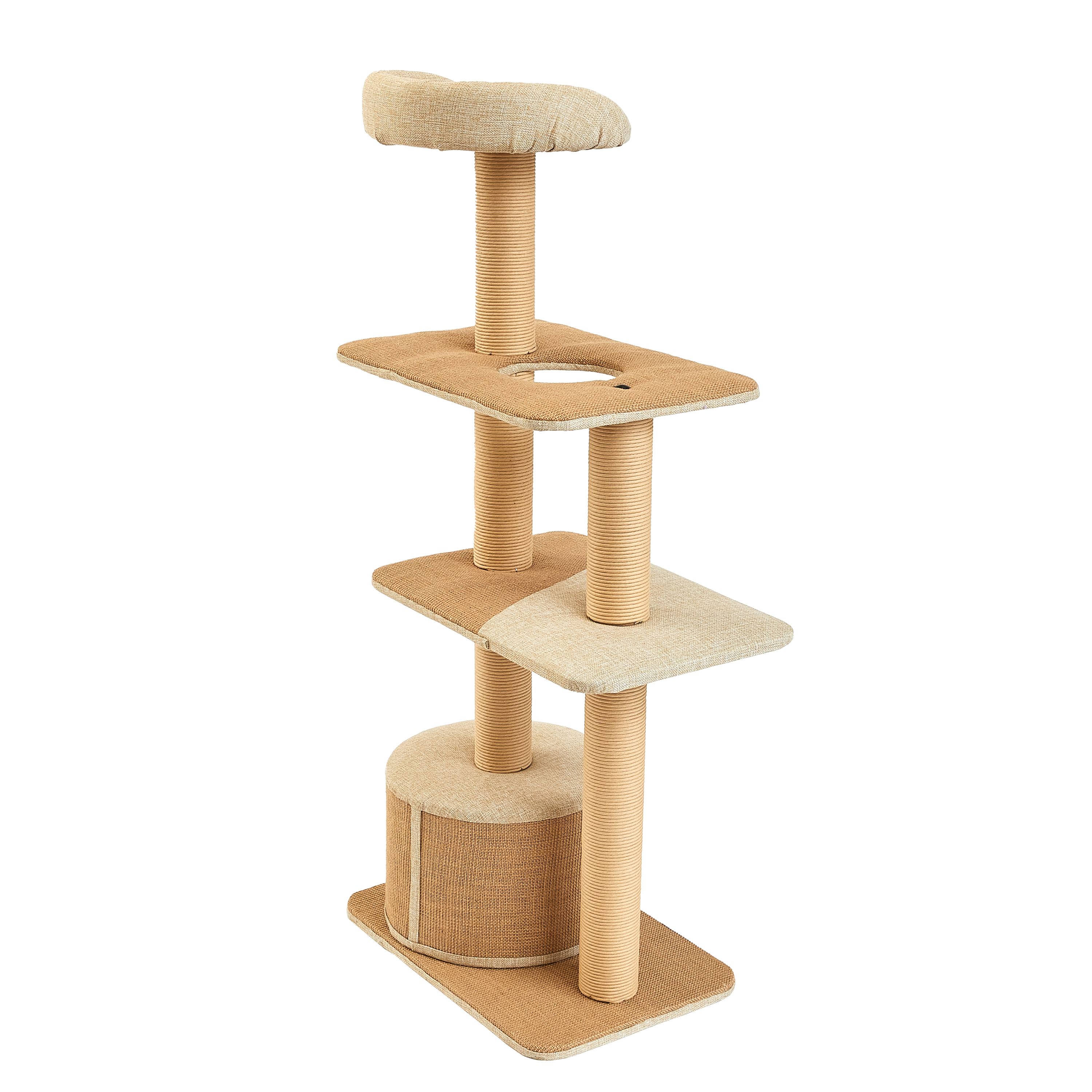Two by Two Cottonwood 51-inch Cat Tree, Tower, Condo, Scratch Pad & Playground
