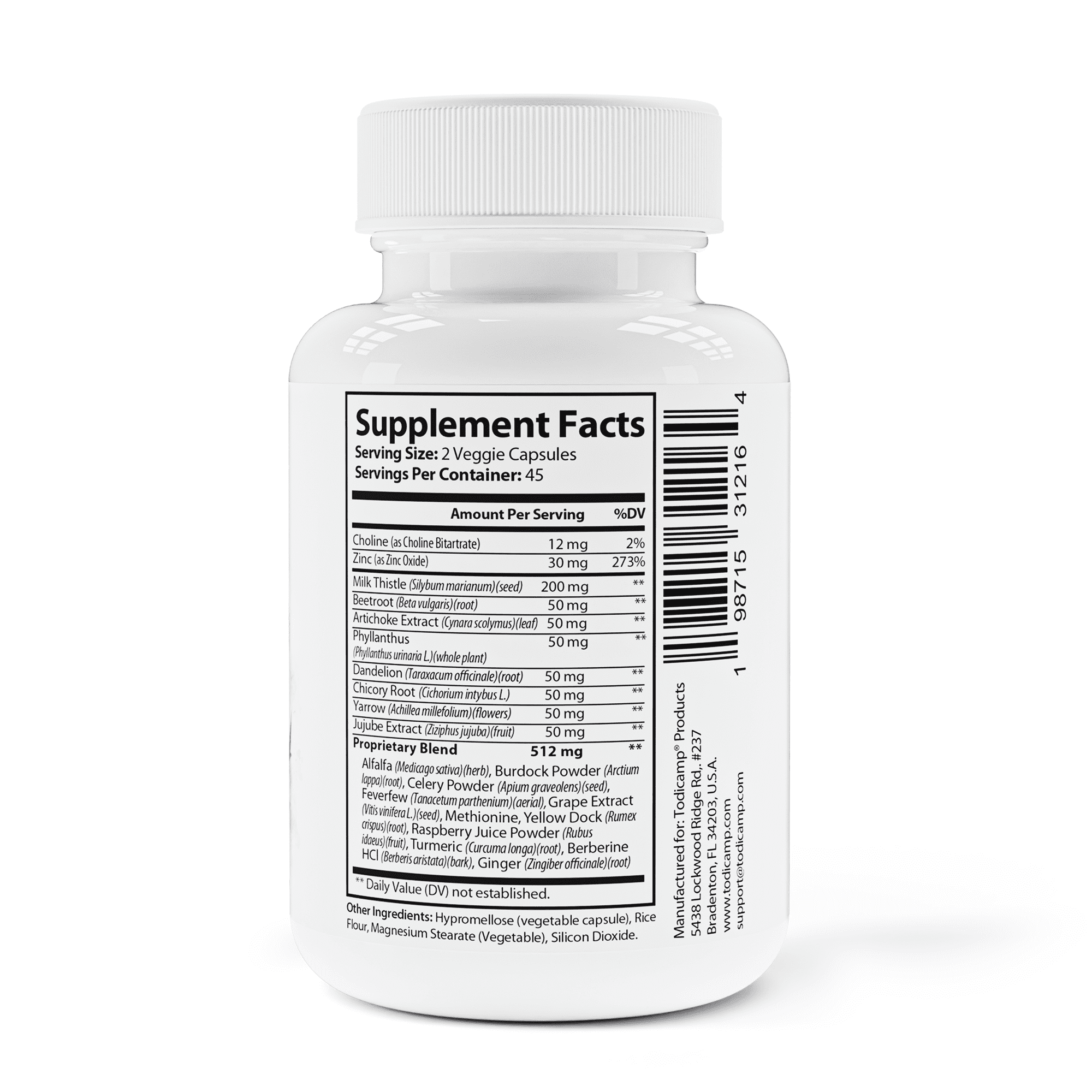 TODICAMP Liver Health with Milk Thistle, Artichoke Extract, Choline - Advanced Liver Detox Capsules for Liver Cleanse, Liver Repair, Milk Thistle Liver Support for Fatty Liver and Liver Protection