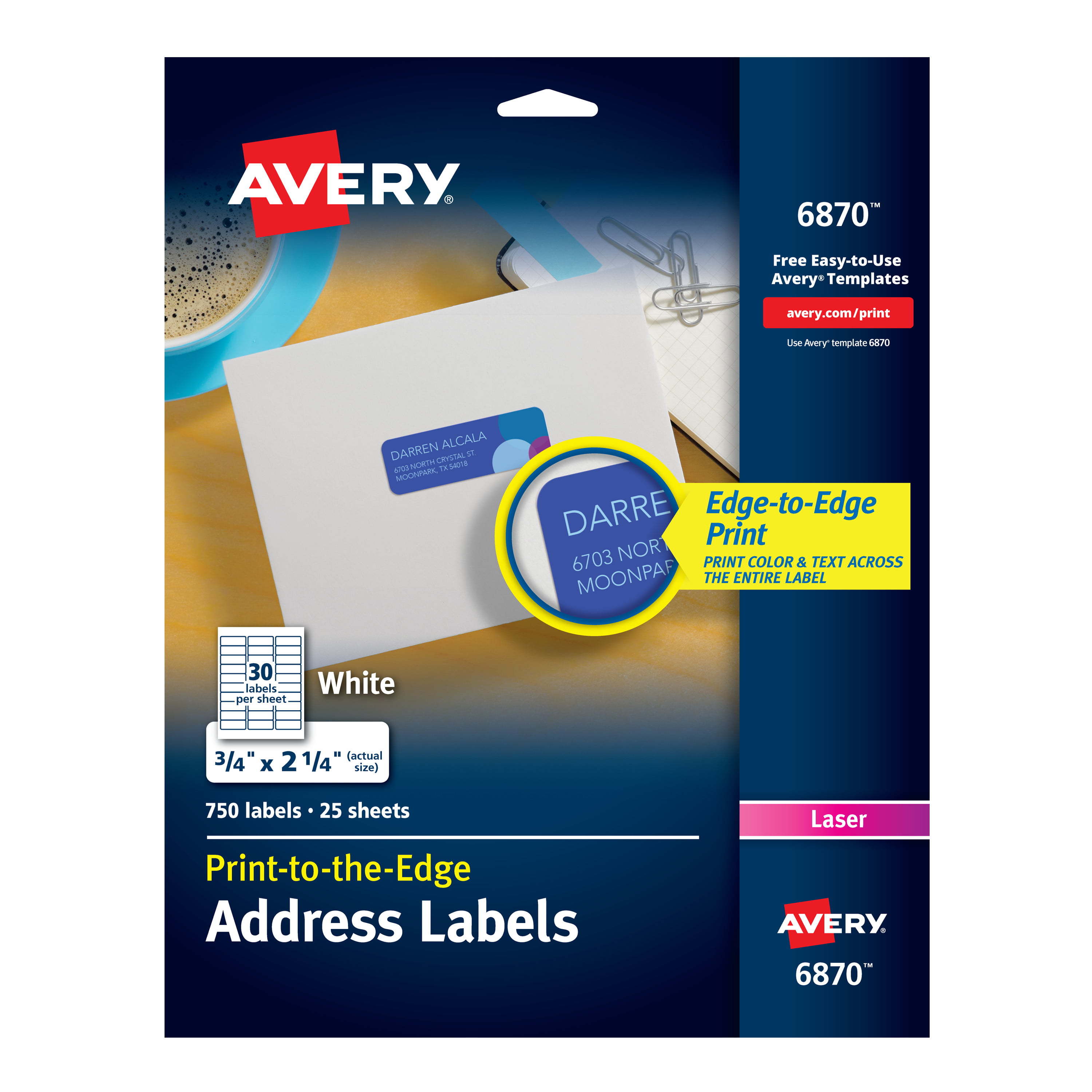 Printed Personalized Return Mailing Address Labels Stickers 1/2" x 1 3/4"