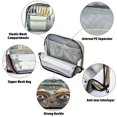 thumbnail image 4 of Standing Pencil Case with Base Large Capacity Stationery Pouch Pen Bag with Zipper for Women Men Raccoons Wearing Sun Hats, 4 of 7