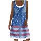 thumbnail image 2 of ICHUANYI Clearance Fashion Women Casual Sexy Round-Neck Floral Printing Fake Two-Piece Sleeveless Dress(Red, XL) ICHUANYI WER2023080808290, 2 of 4