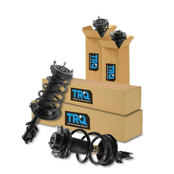 TRQ Front and Rear Strut & Coil Spring Assembly Set Driver & Passenger Sides Fits Select 04-06 Lexus RX330 07-09 RX350 06-07 RX400h 04-07 Toyota Highlander