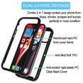 thumbnail image 6 of iPhone 12 Case, Takfox 6.1" iPhone 12 Pro Phone Case Shock Absorbing, Rugged Shockproof Crystal Clear Hard Case Full Body Protective Sturdy Cover TPU Shell Bumper Case for iPhone 12/12 Pro, Black, 6 of 7