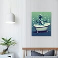 thumbnail image 3 of JRXY  Cartoon Tyrannosaurus Rex Bathroom Decoration Poster Unique Modern Canvas Wall Art Maximalist Aesthetic Decor Bedroom Kitchen Dorm Home Decorations  12x16 in, 3 of 4