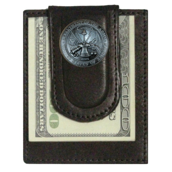 Custom U S Army Paul and Taylor Money Clip Wallet Brown