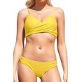 thumbnail image 1 of Bikini para Mujer Criss Cross Push-up Vendaje Trajes de baño Braguita de Bikini atrevida Amarilla - B M Amarilla - B M Xishao ropa, 1 of 2