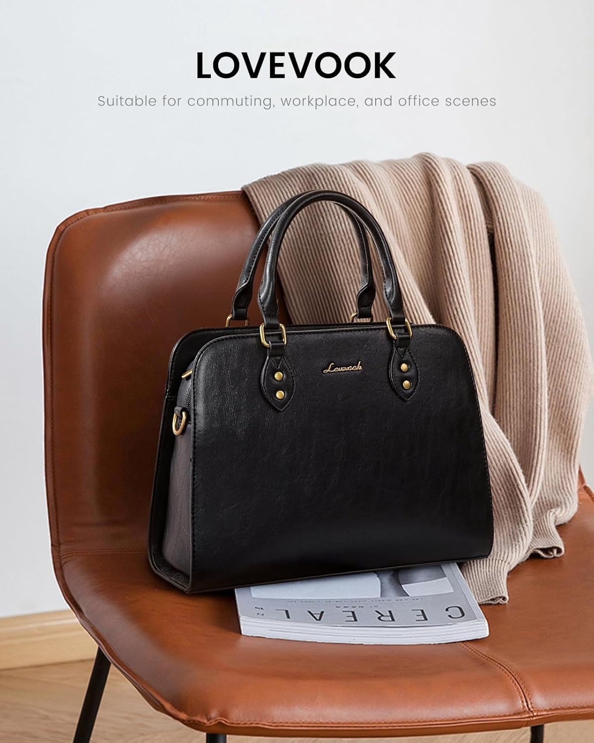 LOVEVOOK Purses and Handbags for Women, Vintage-Style Leather Top Handle Shoulder Bag Satchel Tote Crossbody Purse for Ladies