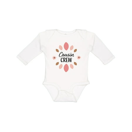 

Inktastic Cousin Crew with Pink Flowers Gift Baby Girl Long Sleeve Bodysuit