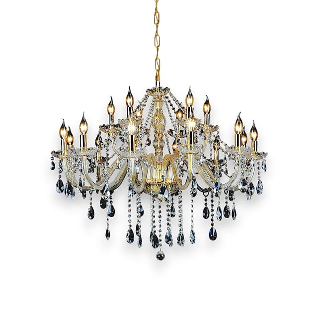 Candil de techo cristal cortado D'Gala Iluminación DG9018 Dorado de 12+6 luces