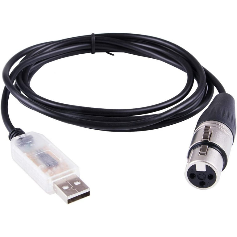 RS485 DMX512 TO USB XLR 3PIN 3P DMX FEMALE DMXKING DMXCONTROL FREESTYLER  DMX400 CABLE QLC+ STAGE LIGHTNING CONTROLLER KABLE Cable length:(8M)