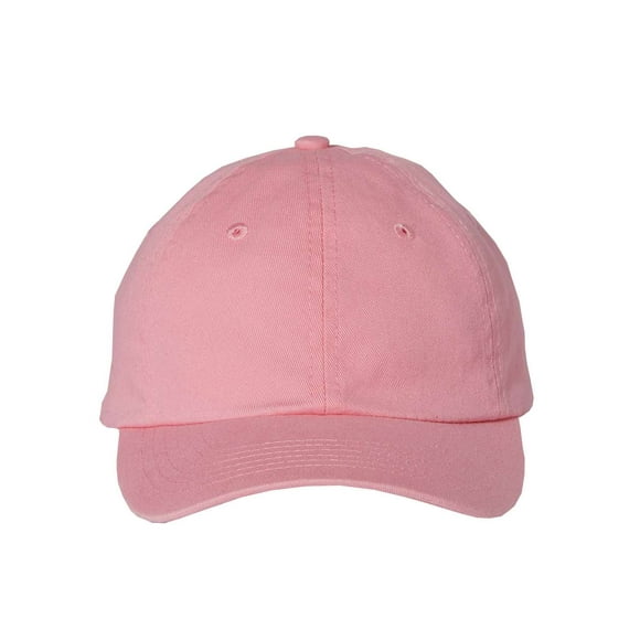 Valucap Small Fit Bio-Washed Dad`s Cap, Adjustable, Pink
