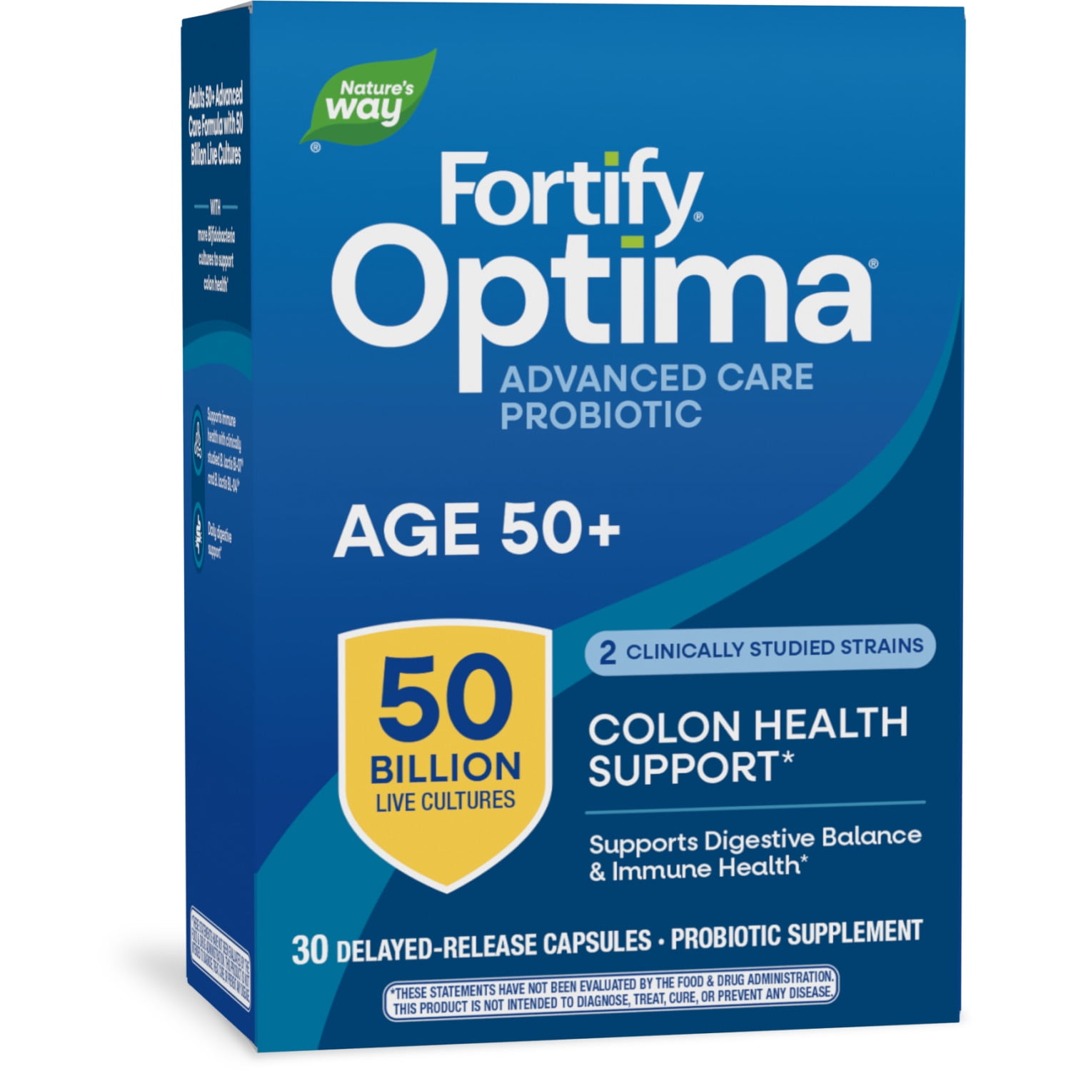 Nature's Way Fortify Optima Probiotic Capsules for Adults 50+, 50 Billion Live Cultures, 30 Count
