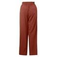 thumbnail image 7 of QLEICOM Women's Stretchy Wide Leg Pants Summer High Waisted Cotton Linen Palazzo Pants Wide Leg Long Lounge Pant Trousers with Pocket Red M, US Size 6, 7 of 7