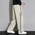 thumbnail image 5 of Mens Sweatpants With Pockets Solid Elastic Waist Athletic Pantss With Drawstring Summer Casual Trousers With Pocket Khaki XL, 5 of 5