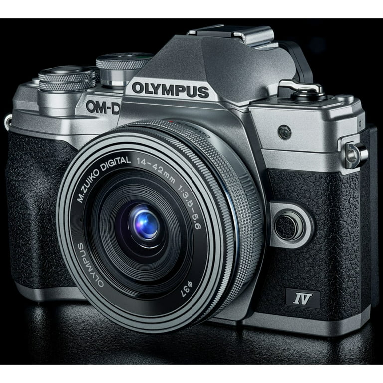 Olympus OM-D E-M10 Mark IV Mirrorless Camera, Silver with 14-42mm II R Lens  V207130SU000 L1