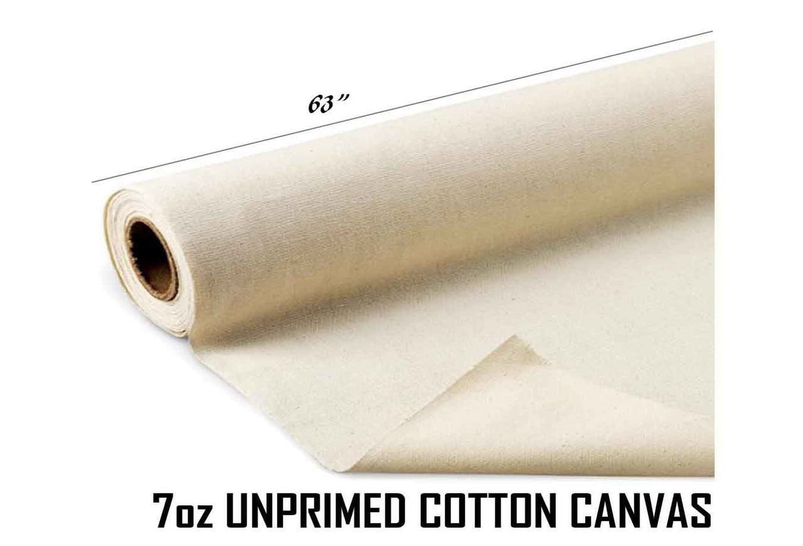 AK Trading 63" Wide Unprimed Cotton Canvas Fabric 7oz Natural Duck Cloth, x 100 Yards