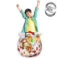 thumbnail image 3 of Lunarable Truck Storage Toy Bag Chair, Little Boys and Girls in Uniforms Fighters Theme Career Profession Pattern, Stuffed Animal Organizer Washable Bag, Small Size, Red Cream C104, 3 of 3
